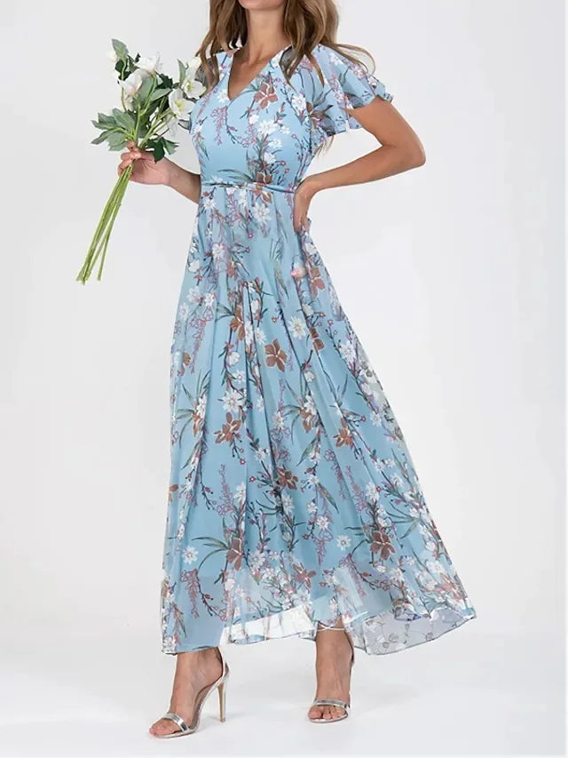 Robe longue fleurie
