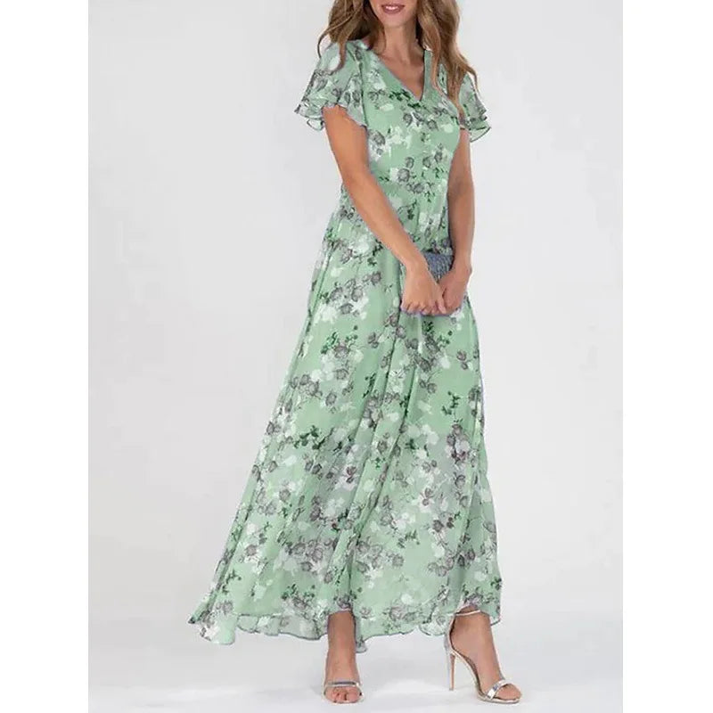 Robe longue fleurie