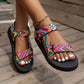 Sandales plates multicolores