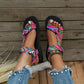 Sandales plates multicolores