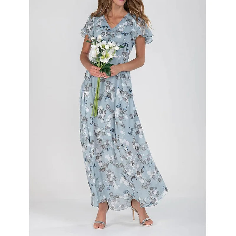 Robe longue fleurie