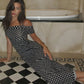 Robe Longue Fendue Pois
