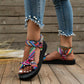 Sandales plates multicolores